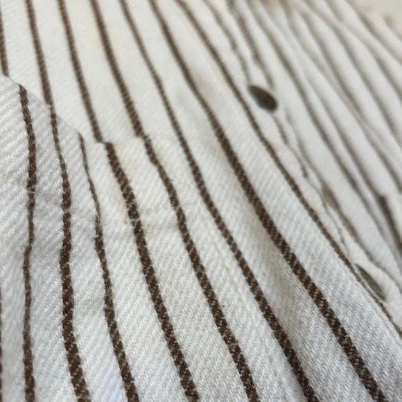 100% Cotton Madewell Striped Cream and Black Blouse - Picture 6 of 7